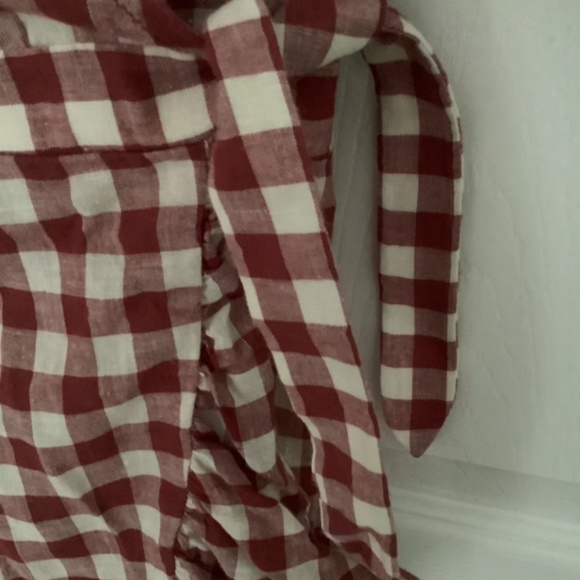 Capulet “Nadine” Red/White Gingham Ruffle Wrap Dress Size M NEW WITHOUT TAGS - Picture 4 of 11